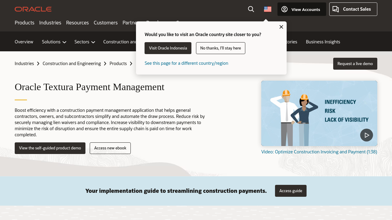 Oracle Textura Payment management