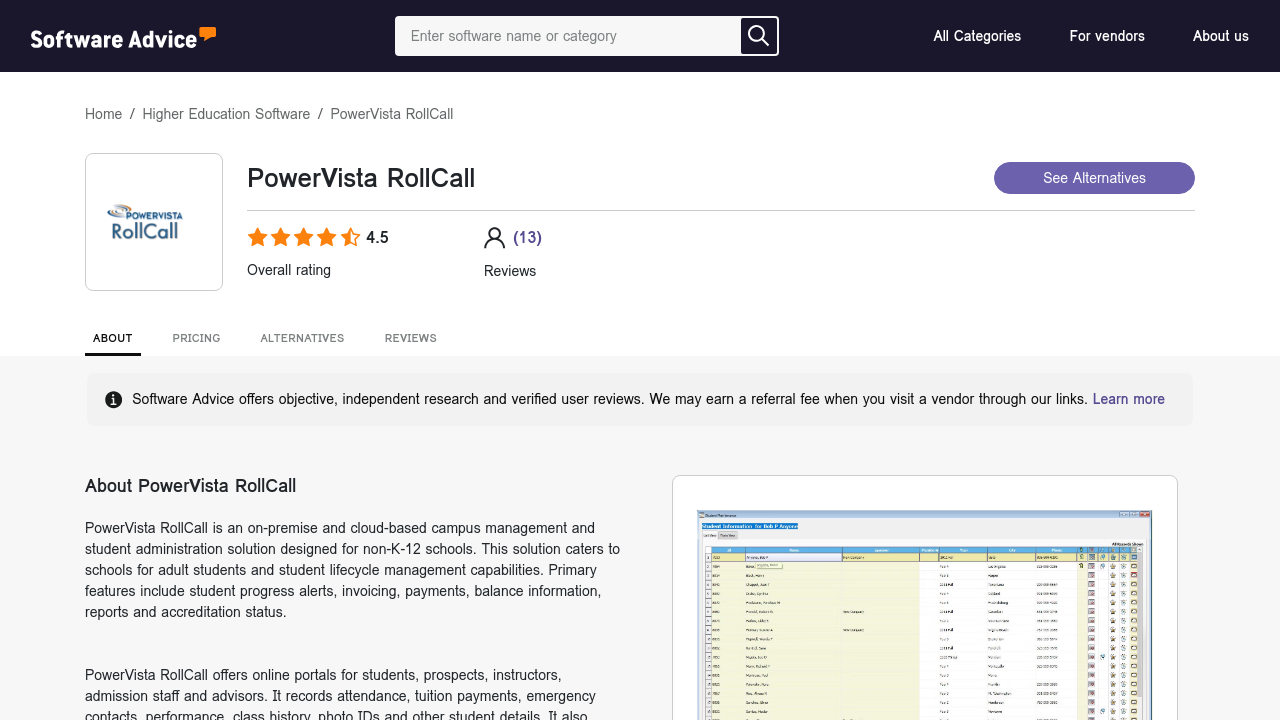 PowerVista RollCall